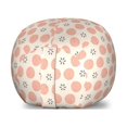 thumbnail image 1 of Pastel Storage Toy Bag Chair, Continuous Modern Pattern with Symmetric Hatched Rounds, Stuffed Animal Organizer Washable Bag, Small Size, Salmon Charcoal Grey, by Ambesonne, 1 of 3