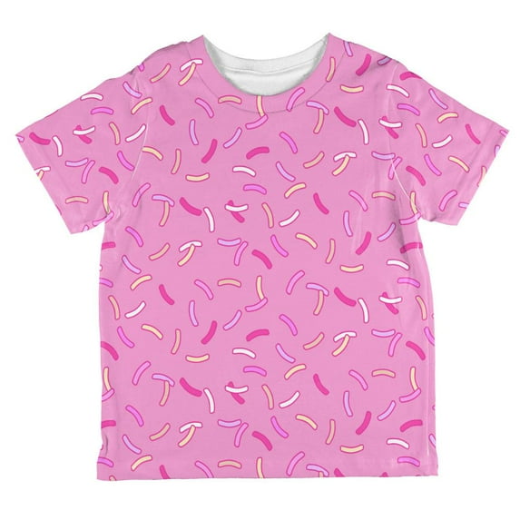 Pastel Strawberry Sprinkles All Over Toddler T Shirt Light Pink 6T