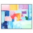thumbnail image 1 of Pastel Street Blocks Canvas Bright Colorful Abstract Wall Art by Art Remedy, White Frame, 30" x 24", 1 of 7