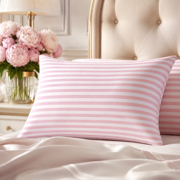 Pastel Stripe Grid Pillowcase, Skin-Friendly Decorative Pillow Cover, Reversible Washable Decor Throw Pillow Sham, for Bedroom, Sofa, Couch
