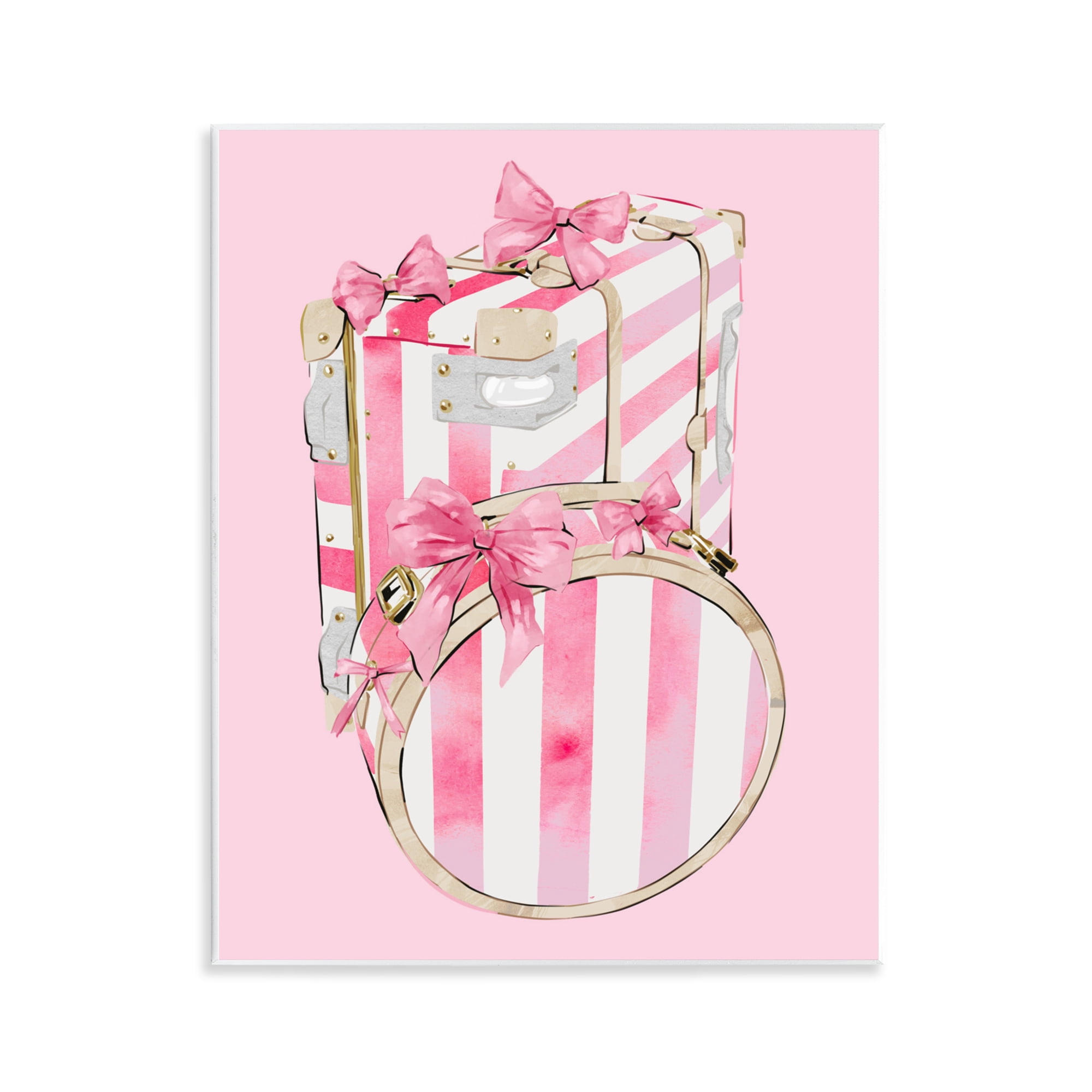 Pastel Stripe Luggage Wall Plaque Art, design by Ziwei Li