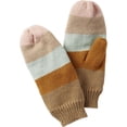 thumbnail image 1 of Contemporary Home Living 9" Warm and Vibrant and Fashionable Tickled Pink Pastel Stripe Mittens, 1 of 6