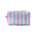 thumbnail image 1 of Pastel Striped PVC Cosmetic Bag, Waterproof Makeup Organizer Pouch with Zipper for Women Travel and Daily Essentials, 1 of 8