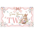 thumbnail image 1 of Pastel Style Bunny Birthday Banner for Kids Spring Easter Party Decoration, 1 of 8