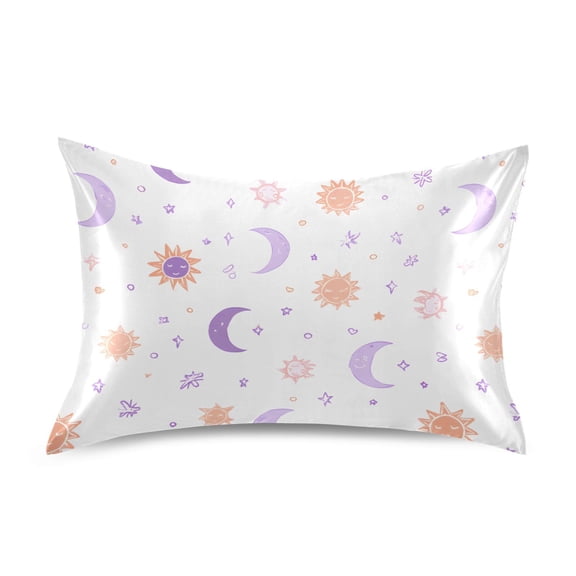 Pastel Sun Moon Pillowcase Standard Size Luxury Silky Soft Wrinkle Resistant Envelope Closure 20x26in