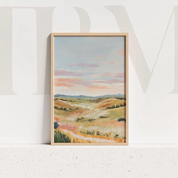 Pastel Sunset Landscape Print Prairie Wall Art Impressionist Prairie Art Sunset Wall Print Prairie Landscape Wall Art Home Decor #382, Unframed Poster Size 16x24