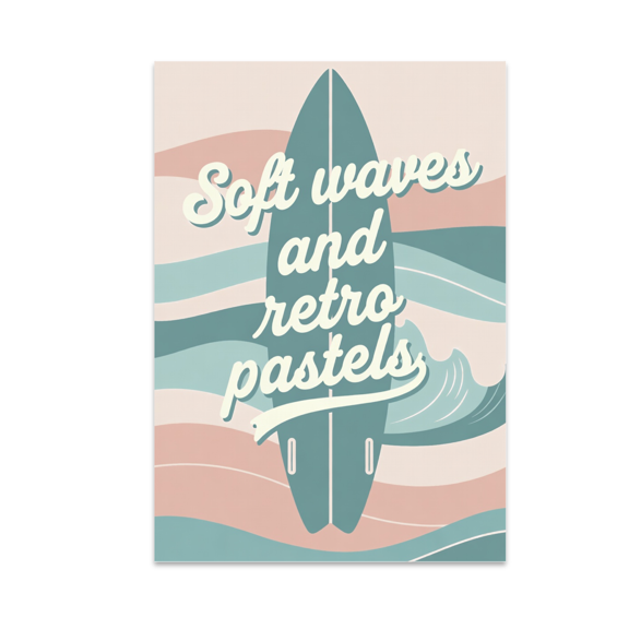 Pastel Surf Wall Art - Beach Lover - 13x19 Poster Print