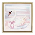 thumbnail image 1 of Stupell Industries Contemporary Pastel Swan with Ribbon Gold Floating Frame Canvas Art, 18 x 18, by Kim Allen, 1 of 8