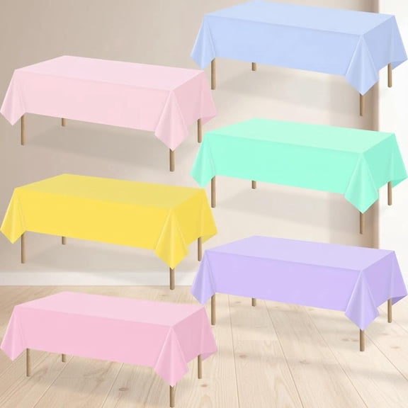 Pastel Tablecloths Disposable Plastic Table Cloth Waterproof Rectangle Table Covers for Party Wedding Decorations