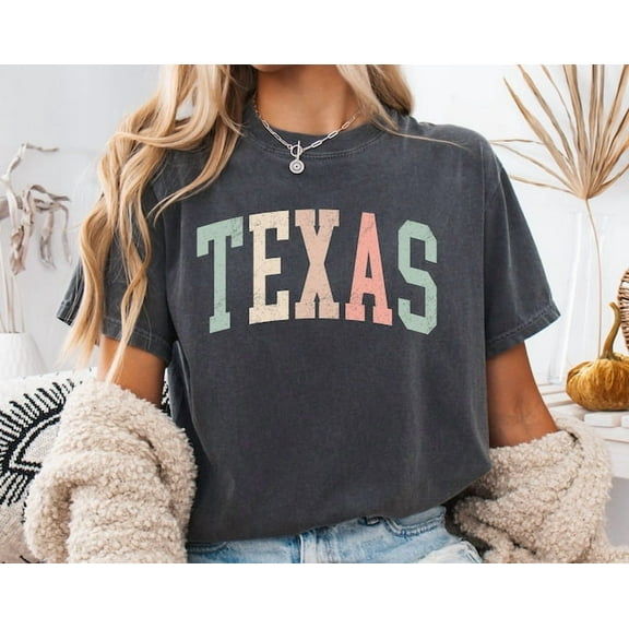 Pastel Texas T-Shirt for Women: State Souvenir Soft Cotton Tee