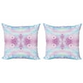 thumbnail image 1 of Ambesonne Pastel Throw Pillow Cover 2 Pack, Fantasy Random Circles, 24", Pale Pink Aqua White, 1 of 2