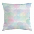 thumbnail image 1 of Pastel Throw Pillow Cushion Cover, Retro Style Artistic Pattern with Hexagonal Shapes Random Overlaps Cheerful Soft, Decorative Square Accent Pillow Case, 24 X 24 Inches, Multicolor, by Ambesonne, 1 of 2