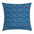 thumbnail image 1 of Pastel Throw Pillow Cushion Cover, Tropical Hawaiian Pineapple in Blue Shades Hipster Exotic Summer Fantasy, Decorative Square Accent Pillow Case, 18 X 18 Inches, Dark Blue Pale Blue, by Ambesonne, 1 of 2
