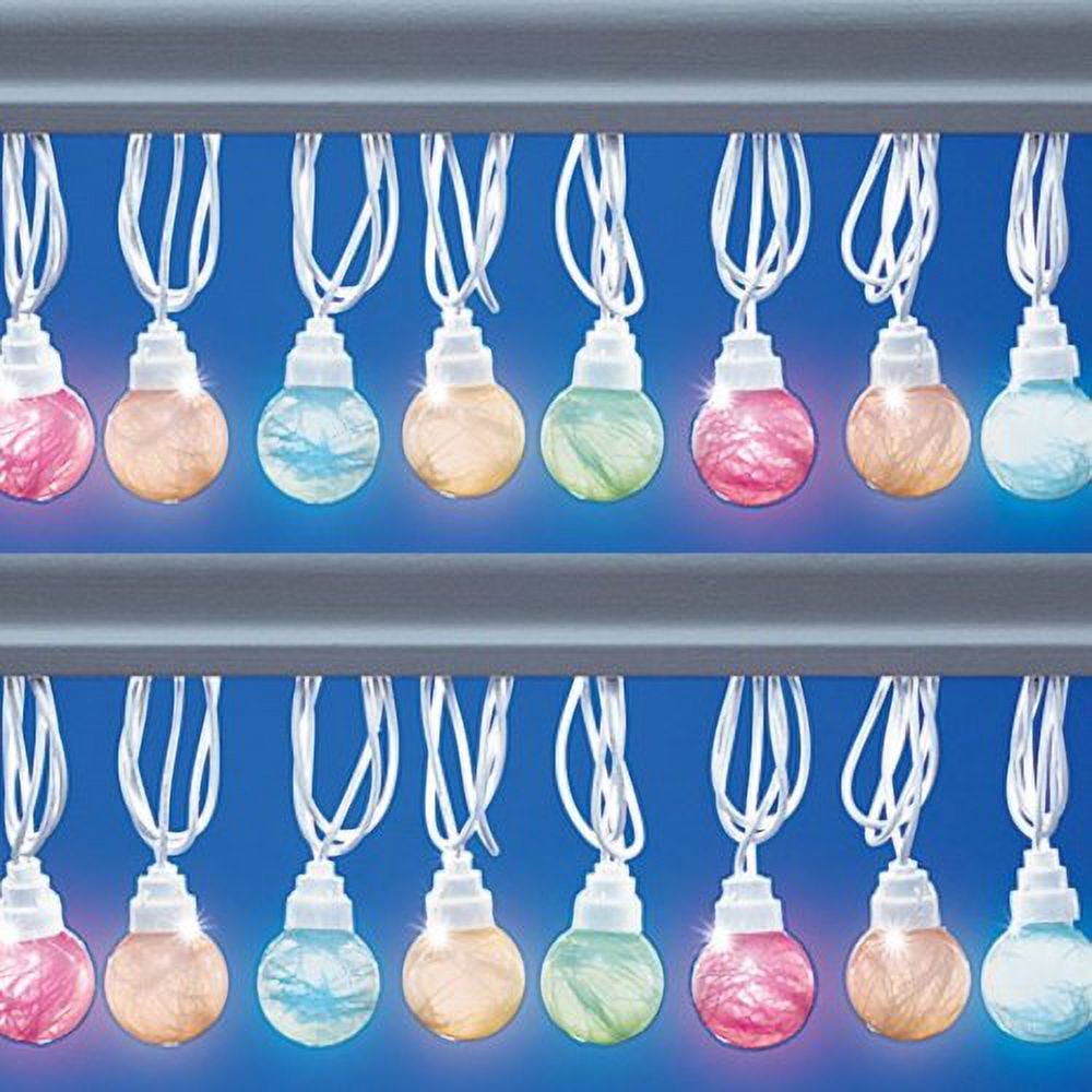 Pastel Tinsel Globe String Lights