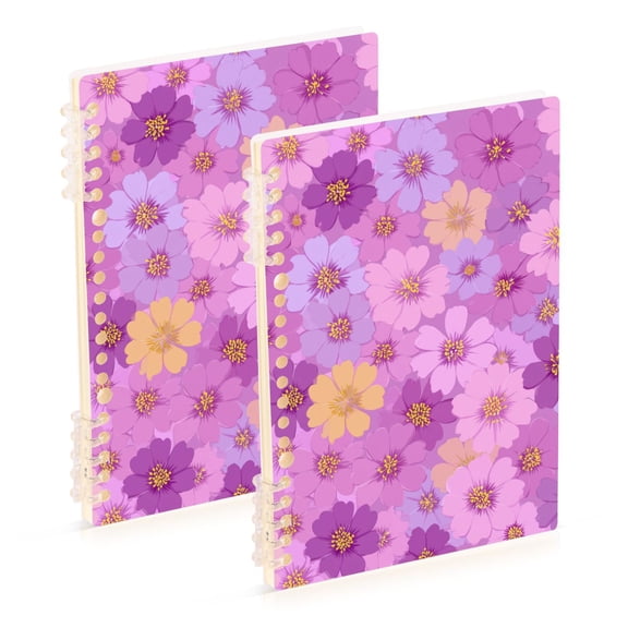 Pastel Tone Flower Petals Notebook Detachable Coil Notebook Diary Plan Book A5 Size 60 Pages 1 Pack