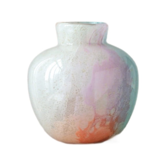 Pastel - Toned Glass Vase with Speckled Texture - Nordic Home Decor