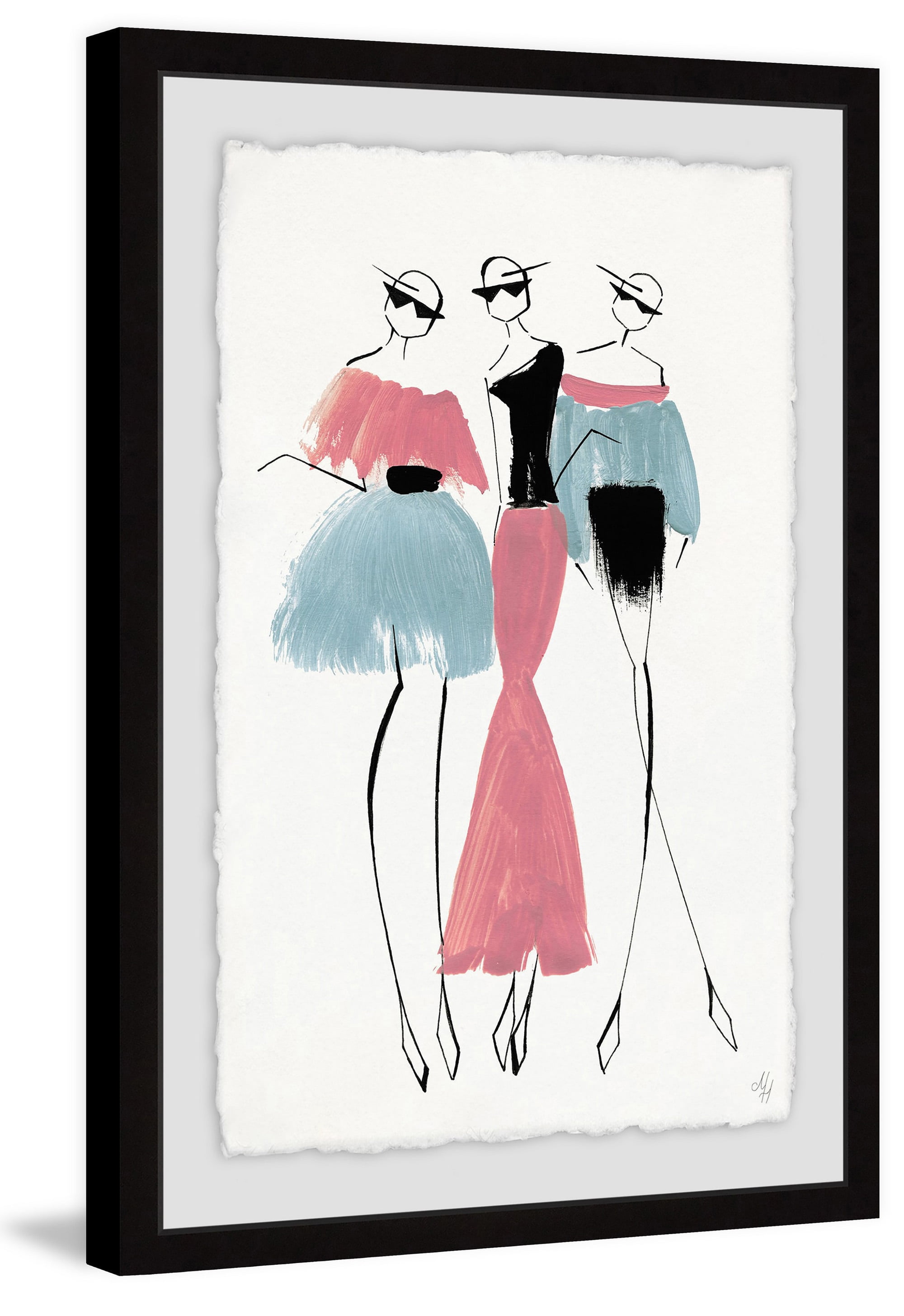 Pastel Trio Framed Painting Print