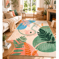 thumbnail image 1 of Pastel Tropical Leaves Abstract Area Rug, Non-Slip Contemporary Floor Carpet for Indoor Use,6'x9',Green, 1 of 9