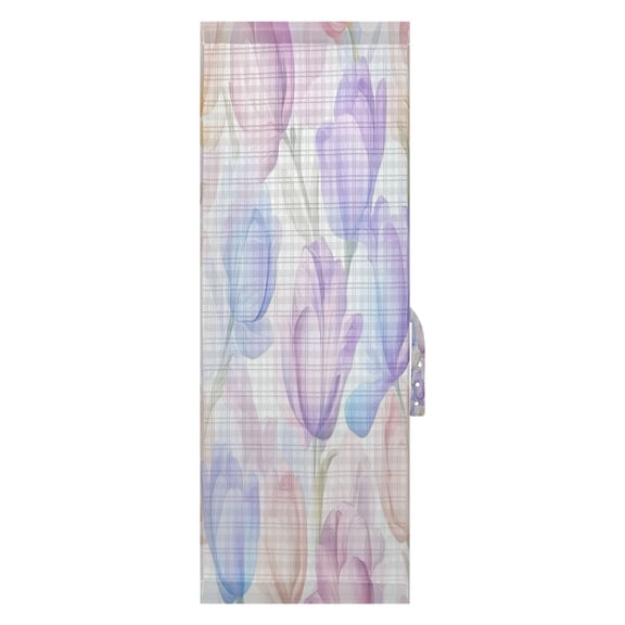 Pastel Tulip Pattern Door Side Curtain 54x40in Privacy Shade UV Protection Rod Pockets