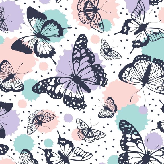 Pastel Turquoise, Pink and Purple Butterfly Pattern Edible Chocolate Transfer Sheet, by TNCT. (1 Count)