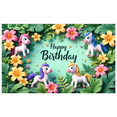 thumbnail image 1 of Pastel Unicorn Banner Colorful Flowers Party Decoration Green Backdrop for Kids Birthday Celebration, 1 of 9