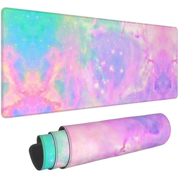 Pastel Unicorn Galaxy Mouse Pad XL Large Gaming Mouse Pad Long Desk Pad Cute Desk Accessories, 31.5 X 11.8 Inch
