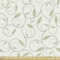 thumbnail image 1 of Ambesonne Pastel Fabric by the Yard Upholstery, Scrolling Leafy Branches, 2 Yards, Pale Khaki and Ivory, 1 of 5