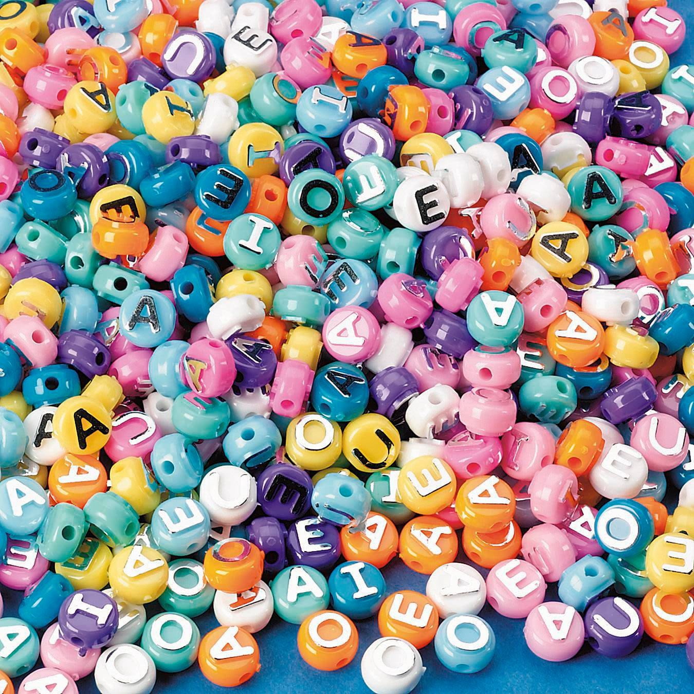 Pastel Vowel Beads 1/2-lb Bag
