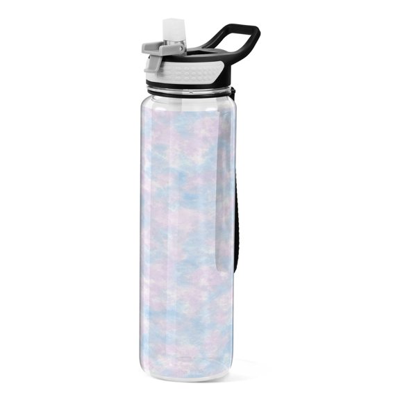 Pastel Watercolor 1000ml Tritan Sport Bottle Straw LeakProof Food-Grade Portable Wide Handle