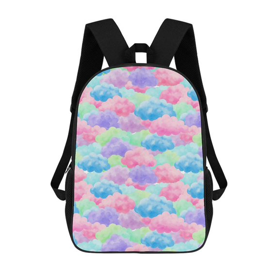 Pastel Watercolor Clouds Dreamy Sky Art Large Capacity Backpacks For Teenagers Travel Bags Casual 17In Backpack