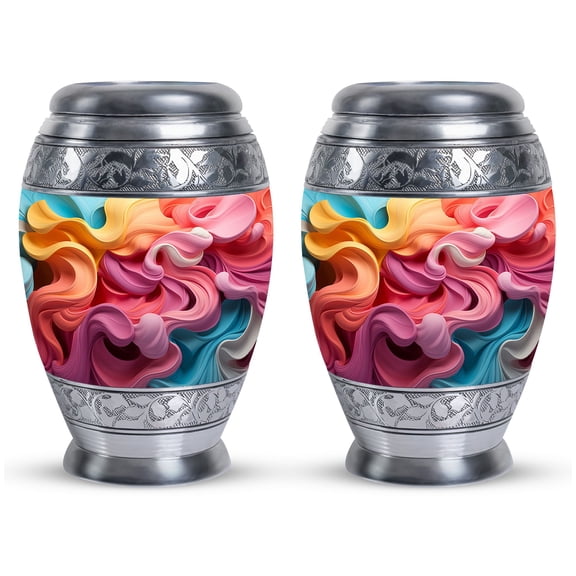 Pastel Whorls Rns For Ashes Adult Male Small - Urns For Human Ashes Adult Male - Eternal Spring Urn - Renewal Theme For Hopeful Farewell - Adult Memorial (3inch,2pcs)