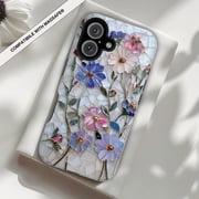 Pastel Wildflowers Tough Phone Case, Floral Mosaic PRINTED Design, Protective Covers for iPhone 17 16 15 14 13 12 Pro Max Plus
