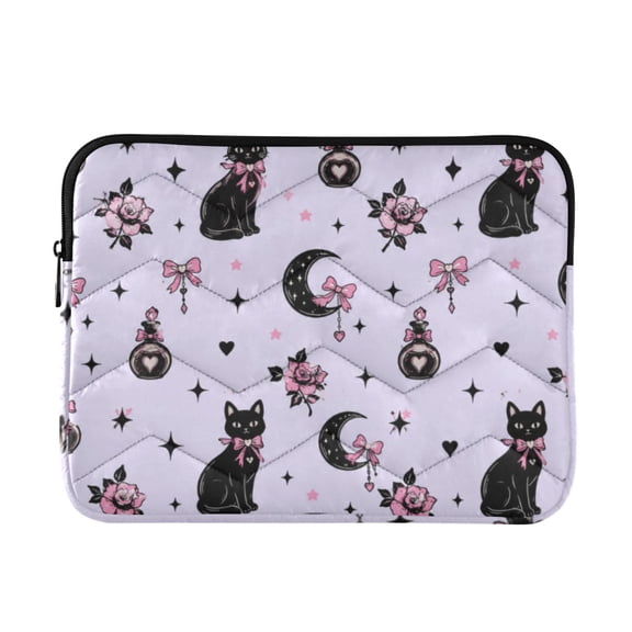 Pastel Witch Cat Printed Laptop Sleeve 13-14 Inch Computer Bag & Laptop Case for Women Men with Zippe for Work Travel