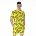 thumbnail image 1 of Pastel Yellow Pineapple Pattern Short Sleeve Men'S Rompers Casual Summer Jumpsuits Outfit, 1 of 4
