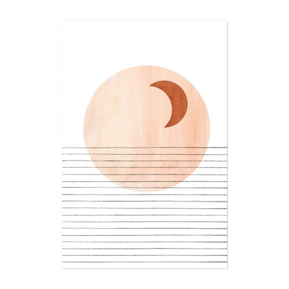 Pastel abstract moon - Digital Art Abstract Minimalist Geometric Modern Art Line Art Boho Watercolor Unframed Wall Art Print 40 x 60 inches