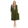 thumbnail image 1 of Pastel by Vivienne Women's A-Line Trapeze Midi Dress Plus Size Olive XXX-Large, 1 of 4