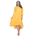 thumbnail image 1 of Pastel by Vivienne Women's Asymmetric Hem Midi Dress Plus Size Mustard X-Large, 1 of 4