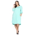 thumbnail image 1 of Pastel by Vivienne Women's Balloon Sleeve Midi Dress in Plus Size Mint X-Large, 1 of 4