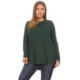 thumbnail image 1 of Pastel by Vivienne Women's Basic Long Sleeve Top in Plus Size Hunter-Green XX-Large, 1 of 4
