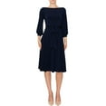 thumbnail image 1 of Pastel by Vivienne Women's Bishop Sleeve Knee Dress Navy X-Large, 1 of 3