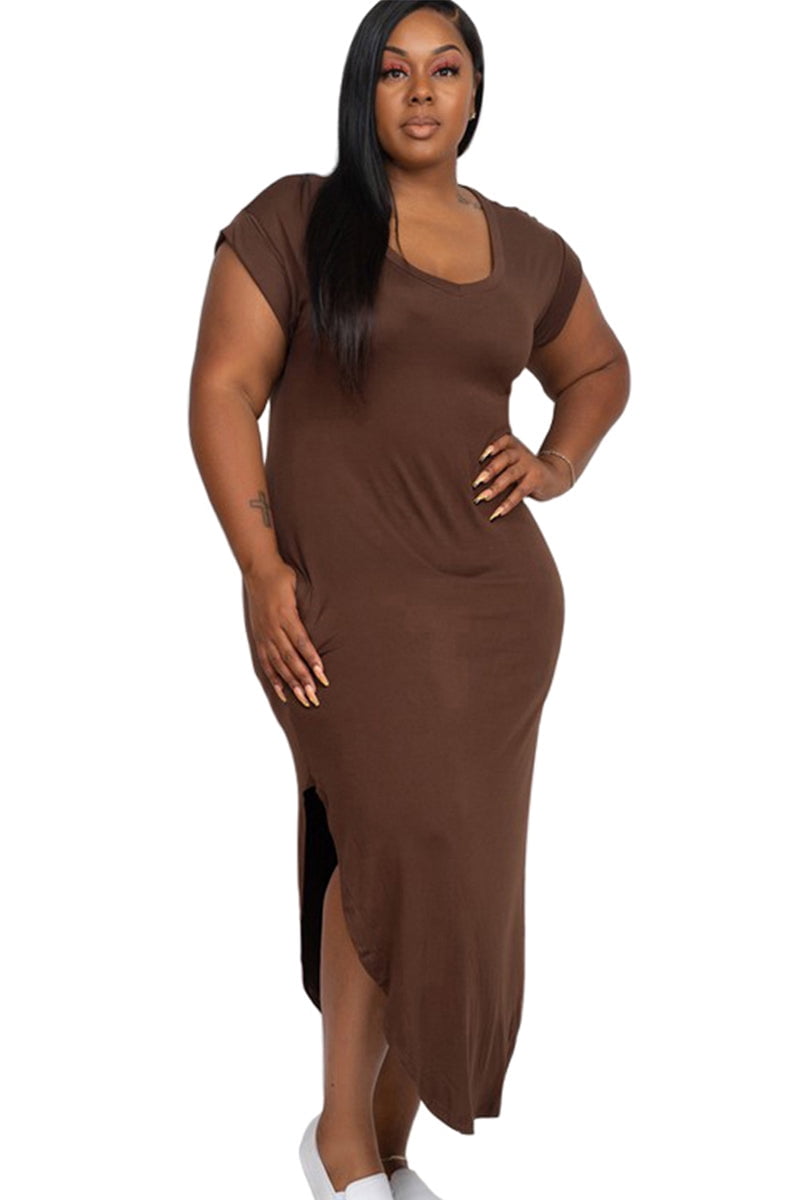 Pastel by Vivienne Women's Cap Sleeve Maxi Dress Plus Size Coffee XX-Large  - Walmart.com