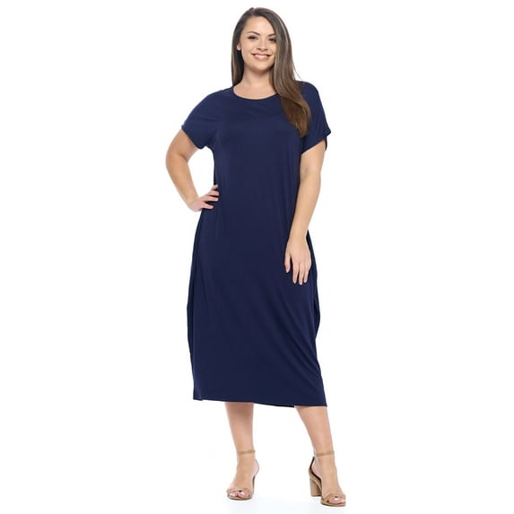 Pastel by Vivienne Women's Cocoon Maxi Dress with Dolman Sleeve Navy XX-Large