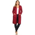 thumbnail image 1 of Pastel by Vivienne Women's Duster Cardigan Plus Size Burgundy XXX-Large, 1 of 4