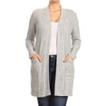 thumbnail image 1 of Pastel by Vivienne Women's Hacci Open Front Cardigan in Plus Size Heather Grey XXX-Large, 1 of 4
