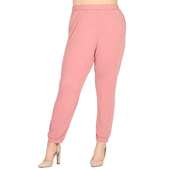 Pastel by Vivienne Women's Jersey Jogger Pants in Plus Size Mauve X-Large