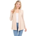 thumbnail image 1 of Pastel by Vivienne Women's Long Sleeve Jersey Cardigan Oatmeal Medium, 1 of 3