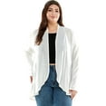 thumbnail image 1 of Pastel by Vivienne Women's Open Front Cardigan with Ruffle Detail Plus Size Ivory X-Large, 1 of 5