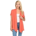 thumbnail image 1 of Pastel by Vivienne Women's Short Sleeve Open Front Vest Coral Medium, 1 of 3
