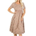 thumbnail image 1 of Pastel by Vivienne Women's Short Sleeve Tiered Babydoll Dress Floral Mocha Small, 1 of 3