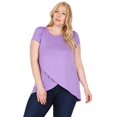 thumbnail image 1 of Pastel by Vivienne Women's Short Sleeve Tulip Hem Top Plus Size Lilac X-Large, 1 of 4